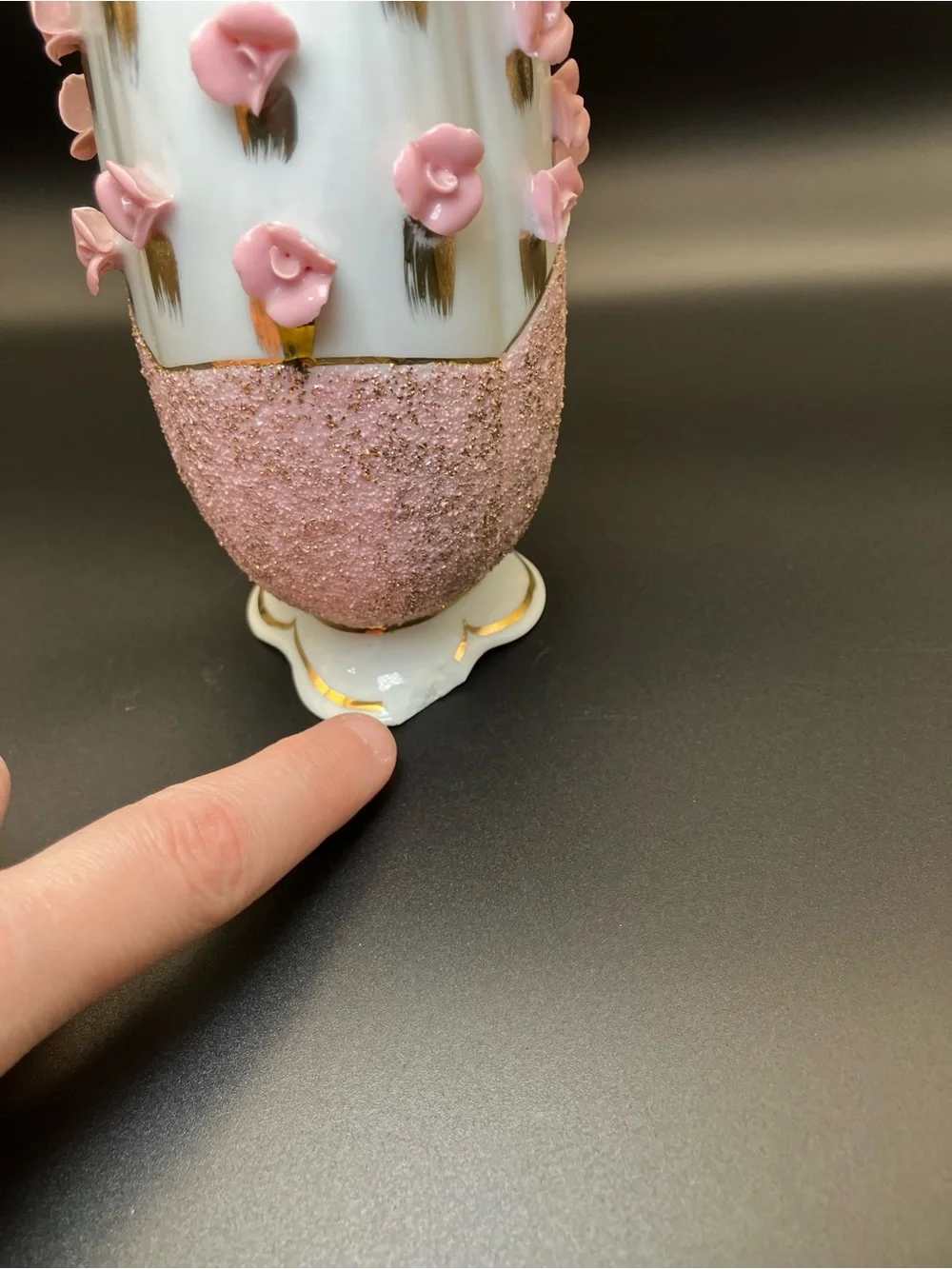 Vintage Pink Floral Accent Vase